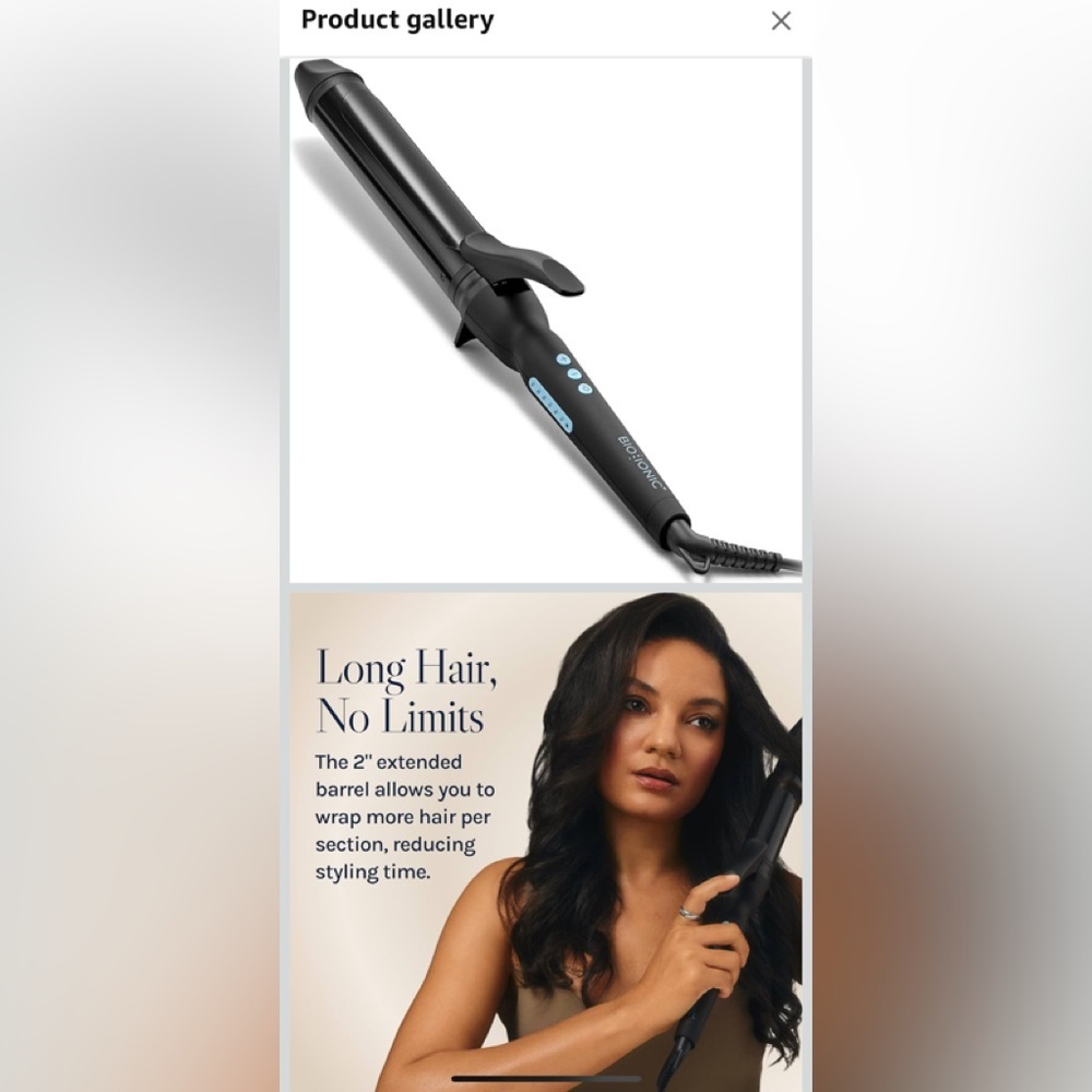 Bio Ionic Black Long Barrel Pro Curling Iron - Picture 9 of 9